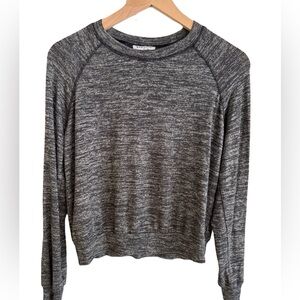 Babaton Heathered Gray Raglan Crewneck Knit Soft Sweater Top- Xs
